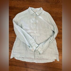 Poetry powder blue linen top